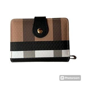 Brown Plaid Print Women's Wallet